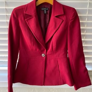 Gorgeous BeBe Empire Waist Red Blazer Jacket sz 2P